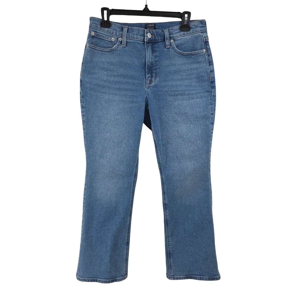 J. Crew Crop Flare Mid Rise Blue Denim Stretch Jeans Womens 29
